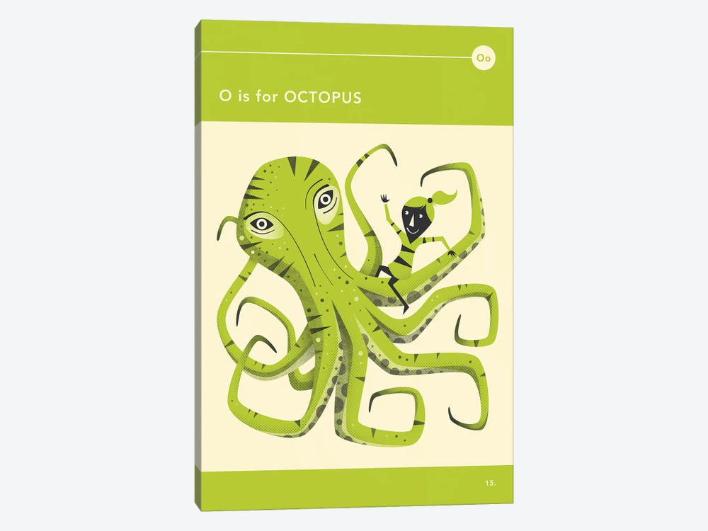 O Is For Octopus  by Jazzberry Blue 1-piece Canvas Art