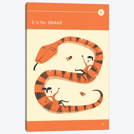 S Is For Snake  Canvas Print #JBL298} by Jazzberry Blue Canvas Artwork