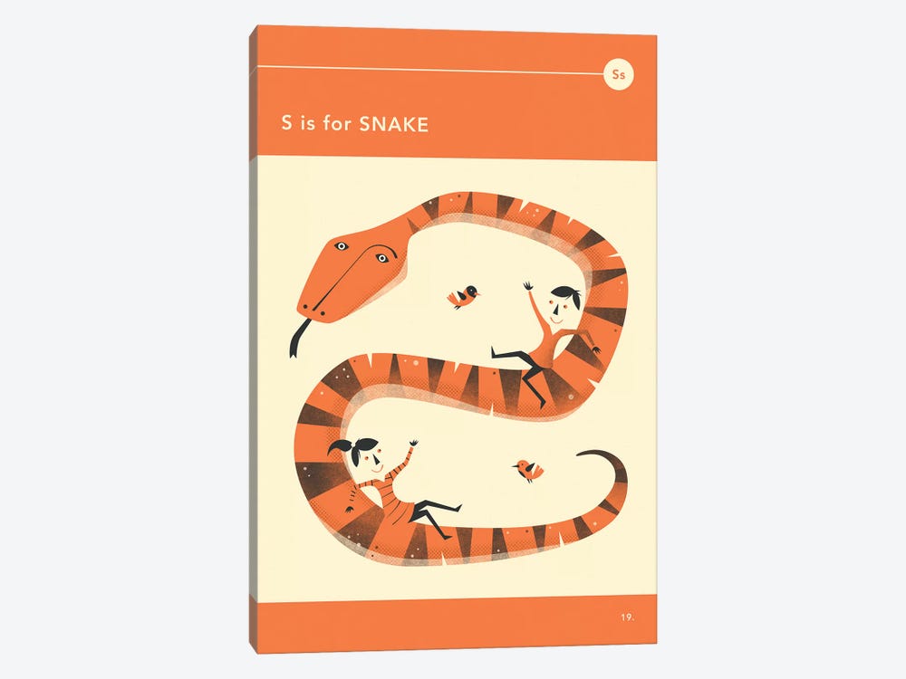 S Is For Snake  by Jazzberry Blue 1-piece Canvas Print