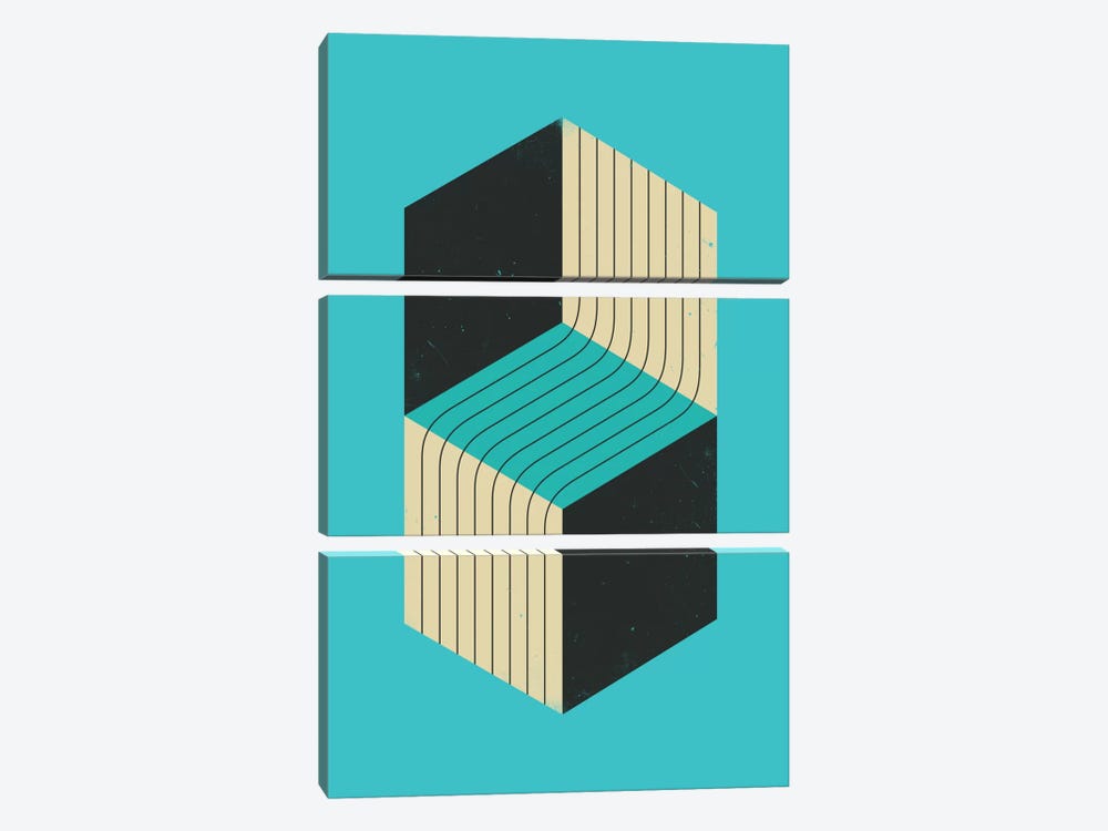 Cubes VII by Jazzberry Blue 3-piece Canvas Artwork