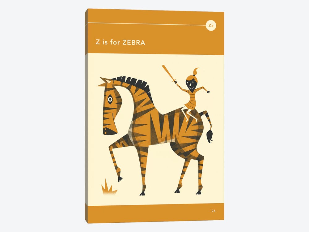 Z Is For Zebra  by Jazzberry Blue 1-piece Canvas Print