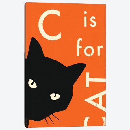 C For Cat I Canvas Print #JBL303} by Jazzberry Blue Canvas Wall Art