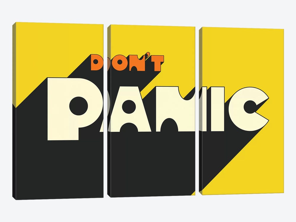 Don't Panic by Jazzberry Blue 3-piece Canvas Wall Art