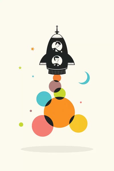 Kids Astronomy & Space Art: Going Up by Jazzberry Blue