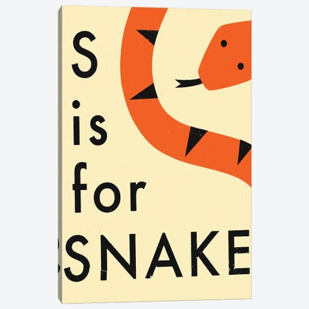 S For Snake III Canvas Print #JBL334} by Jazzberry Blue Canvas Artwork