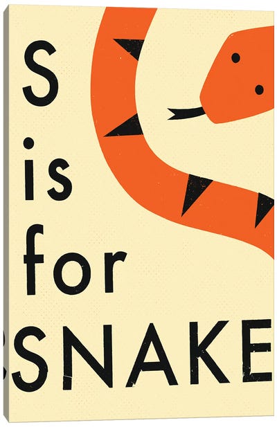 S For Snake III Canvas Art Print - Letter S