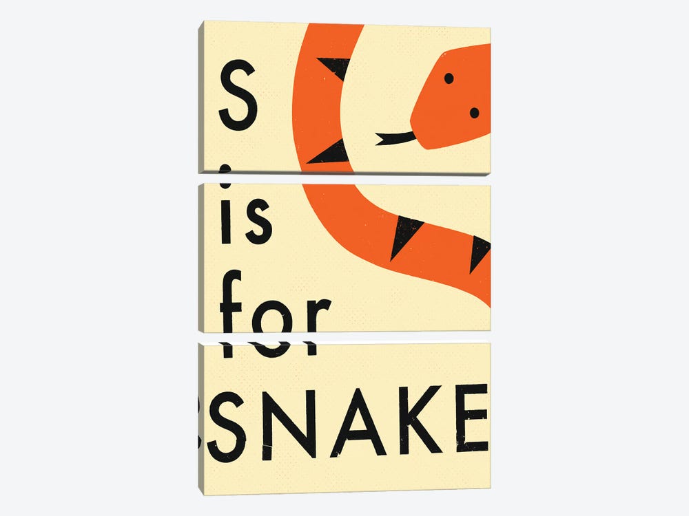 S For Snake III by Jazzberry Blue 3-piece Canvas Artwork