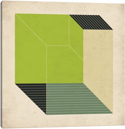 Cubes XIII.V Canvas Art Print - Pantone Greenery 2017