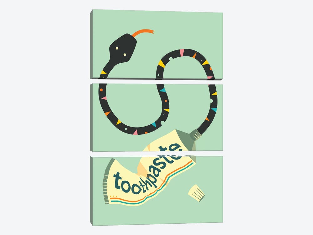Toothpaste Snake by Jazzberry Blue 3-piece Art Print