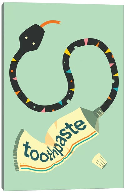 Toothpaste Snake Canvas Art Print - Jazzberry Blue