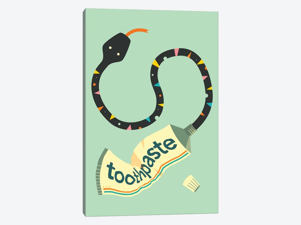 Toothpaste Snake by Jazzberry Blue 1-piece Canvas Print