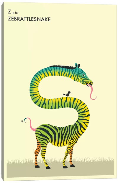 Zebrattlesnake Canvas Art Print - Snake Art