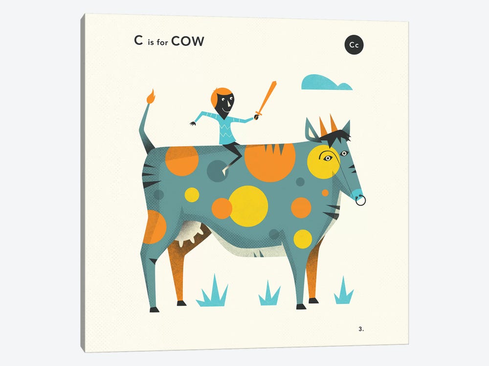 C Is For Cow  II by Jazzberry Blue 1-piece Canvas Artwork
