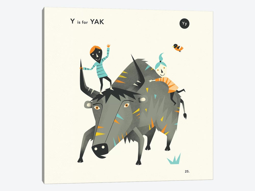 Y Is For Yak II by Jazzberry Blue 1-piece Canvas Art