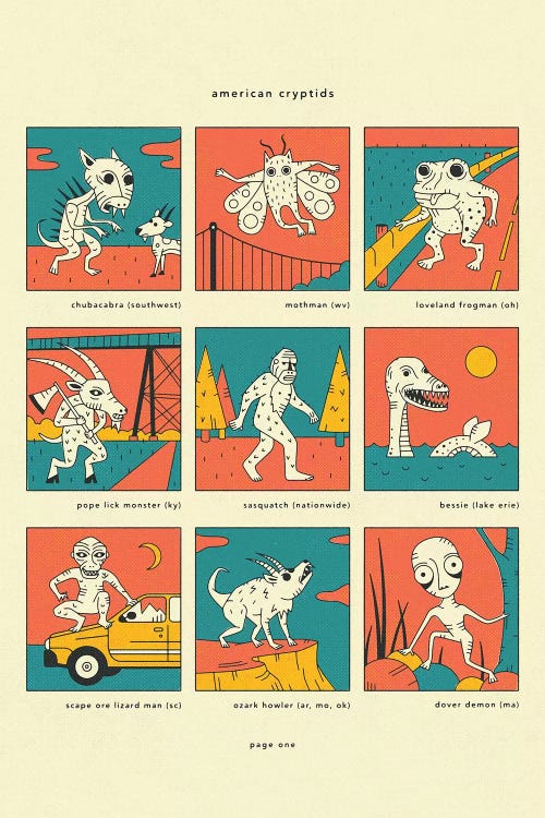 American Cryptids Page I by Jazzberry Blue wall art