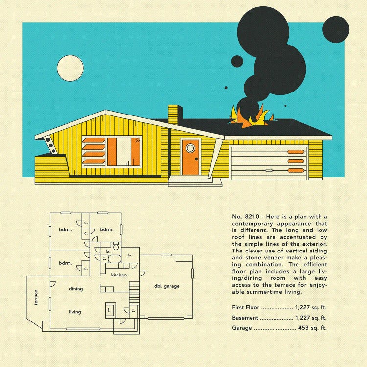 Mid Century Home Design by Jazzberry Blue wall art