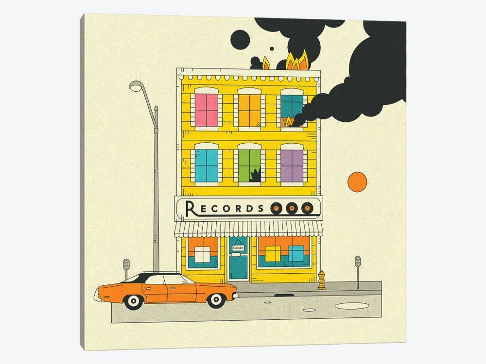 The Record Store by Jazzberry Blue 1-piece Canvas Print