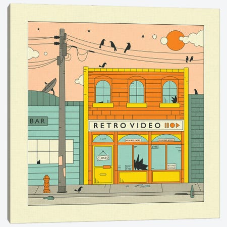 The Video Store Canvas Print #JBL485} by Jazzberry Blue Canvas Wall Art