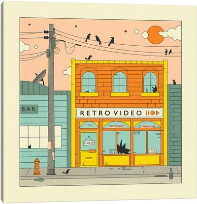 The Video Store Canvas Art Print - Birds On A Wire