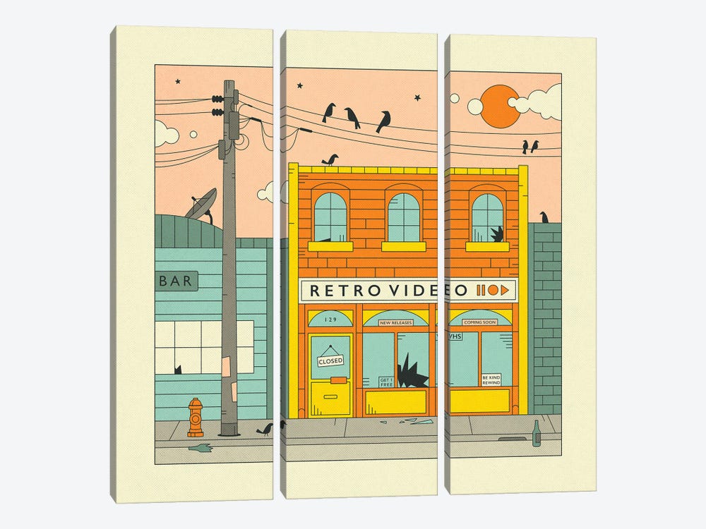 The Video Store by Jazzberry Blue 3-piece Canvas Print
