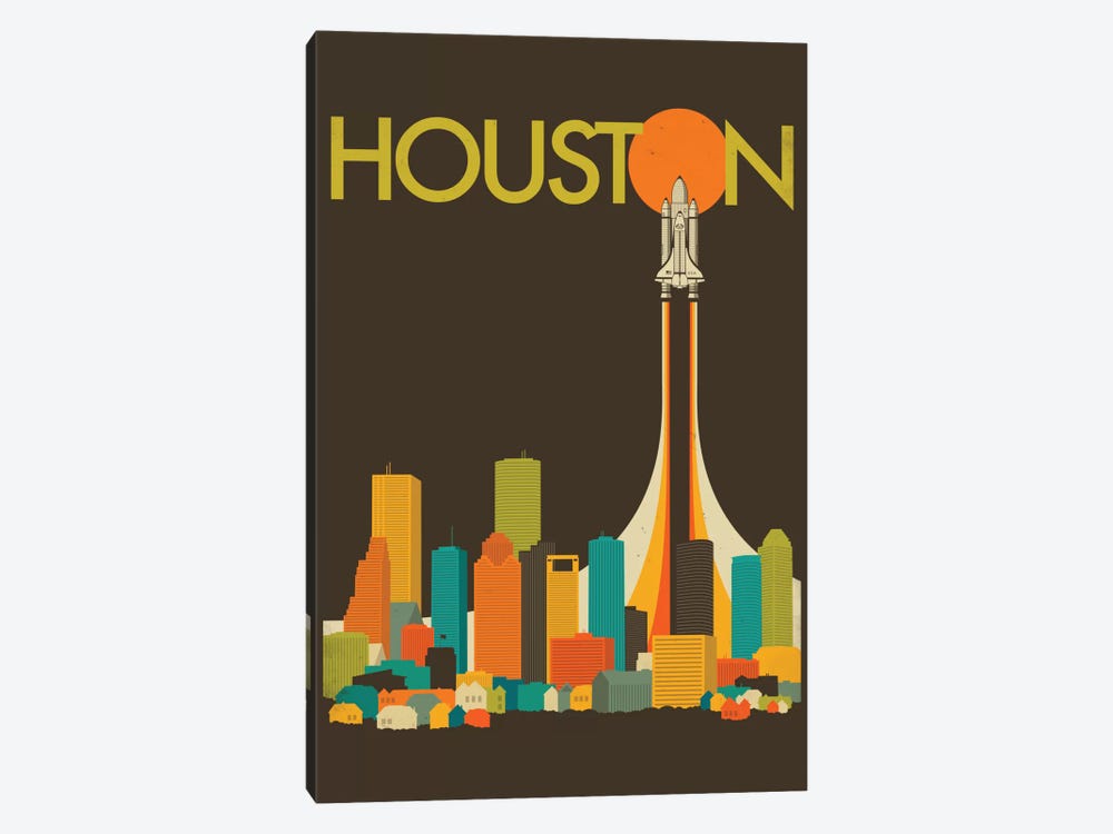 Houston Skyline I by Jazzberry Blue 1-piece Canvas Art Print