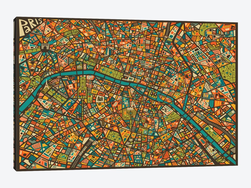 Paris Street Map 1-piece Art Print