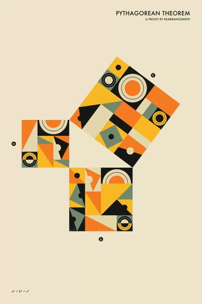 Kids Educational Art: Pythagorean Theorem I by Jazzberry Blue