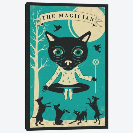 Tarot Card Cat Magician Canvas Print #JBL74} by Jazzberry Blue Canvas Art Print