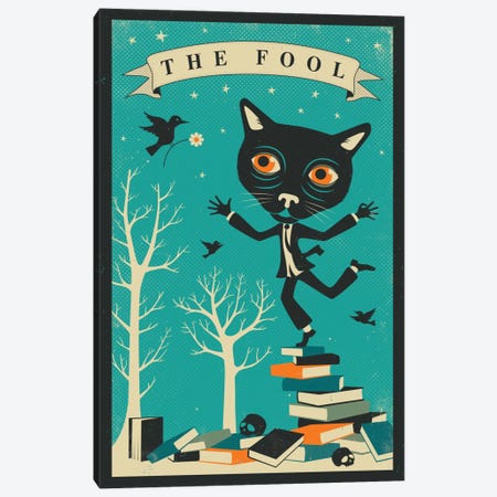 Tarot Card Cat The Fool Canvas Print #JBL75} by Jazzberry Blue Art Print
