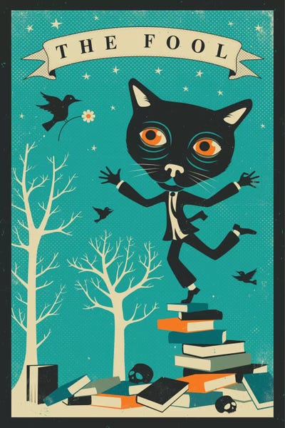 Black Cats: Tarot Card Cat The Fool by Jazzberry Blue