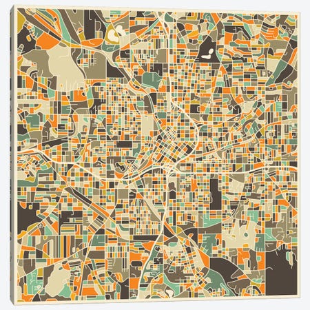 Abstract City Map of Atlanta Canvas Print #JBL88} by Jazzberry Blue Canvas Print