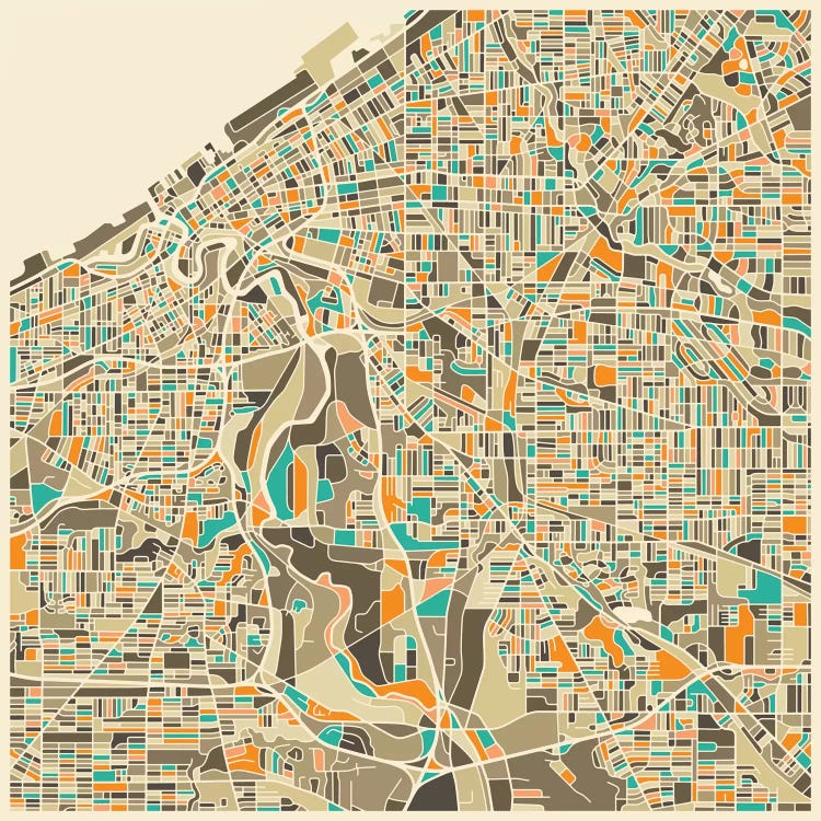 Abstract City Map of Cleveland