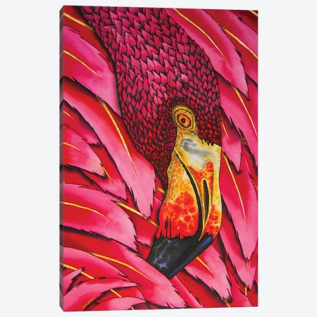 Flaming Flamingo Canvas Print #JBT25} by Daniel Jean-Baptiste Canvas Wall Art