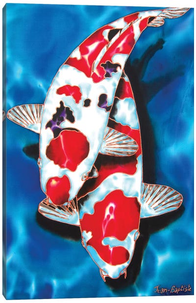 2 Koi Canvas Art Print - Koi Fish Art