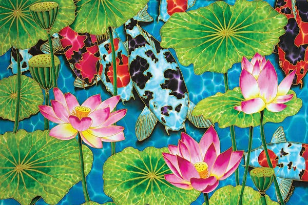 Koi: Koi & Lotus by Daniel Jean-Baptiste