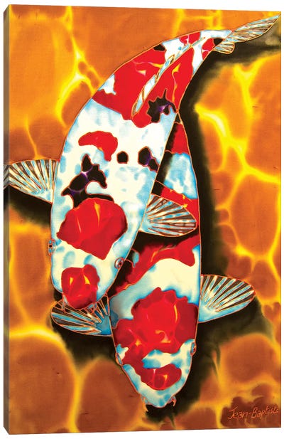 Koi in Crystal Pond Canvas Art Print - Koi Fish Art