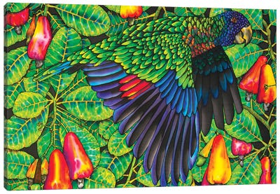 St. Lucia Amazona Versicolor Canvas Art Print - Art by Black Artists