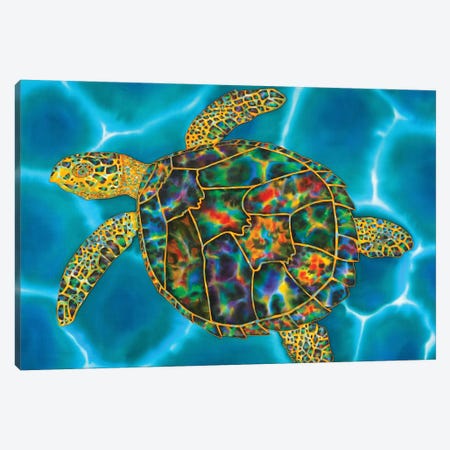 Rainbow Opal Turtle Canvas Print #JBT67} by Daniel Jean-Baptiste Canvas Artwork