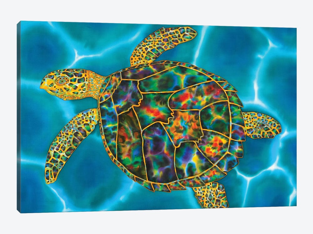 Rainbow Opal Turtle by Daniel Jean-Baptiste 1-piece Canvas Artwork