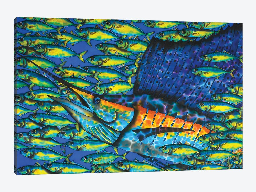 Sailfish & Bait Fish by Daniel Jean-Baptiste 1-piece Canvas Art Print