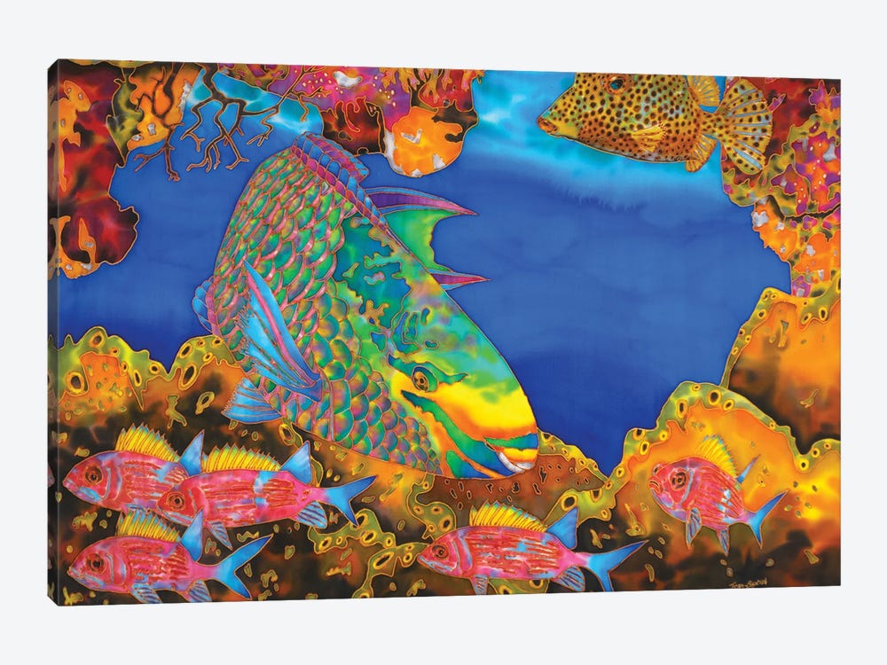 Jade Mountain Parrotfish by Daniel Jean-Baptiste 1-piece Canvas Art