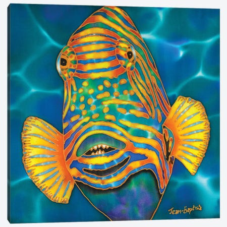 Orange Striped Triggerfish Canvas Print #JBT82} by Daniel Jean-Baptiste Art Print