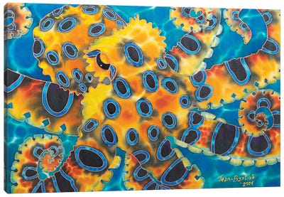 Blue Death Canvas Art Print - Octopus Art