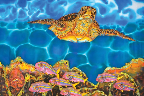 Coral: St. Lucian Sea Turtle by Daniel Jean-Baptiste