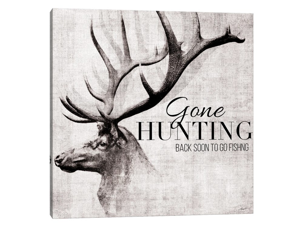 Gone Hunting And Fishing Canvas Wall Art by John Butler