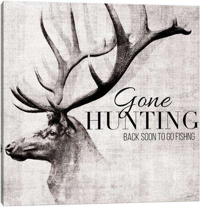 Gone Hunting And Fishing Canvas Art Print - Hunting Art