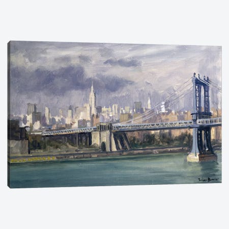 Manhattan Bridge, New York, 1996 Canvas Print #JBW12} by Julian Barrow Canvas Print