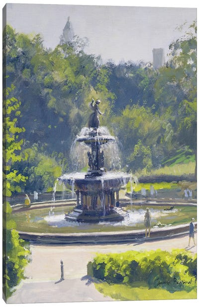The Bethesda Fountain, Central Park, 1996 Canvas Art Print
