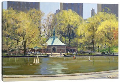 The Boating Lake, Central Park, New York, 1997 Canvas Art Print