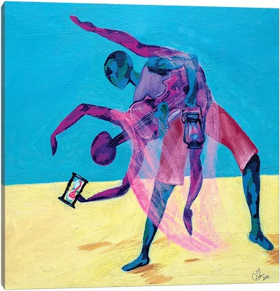 Enjoy Friendship - The Dance Canvas Art Print - Janet Adenike Adebayo